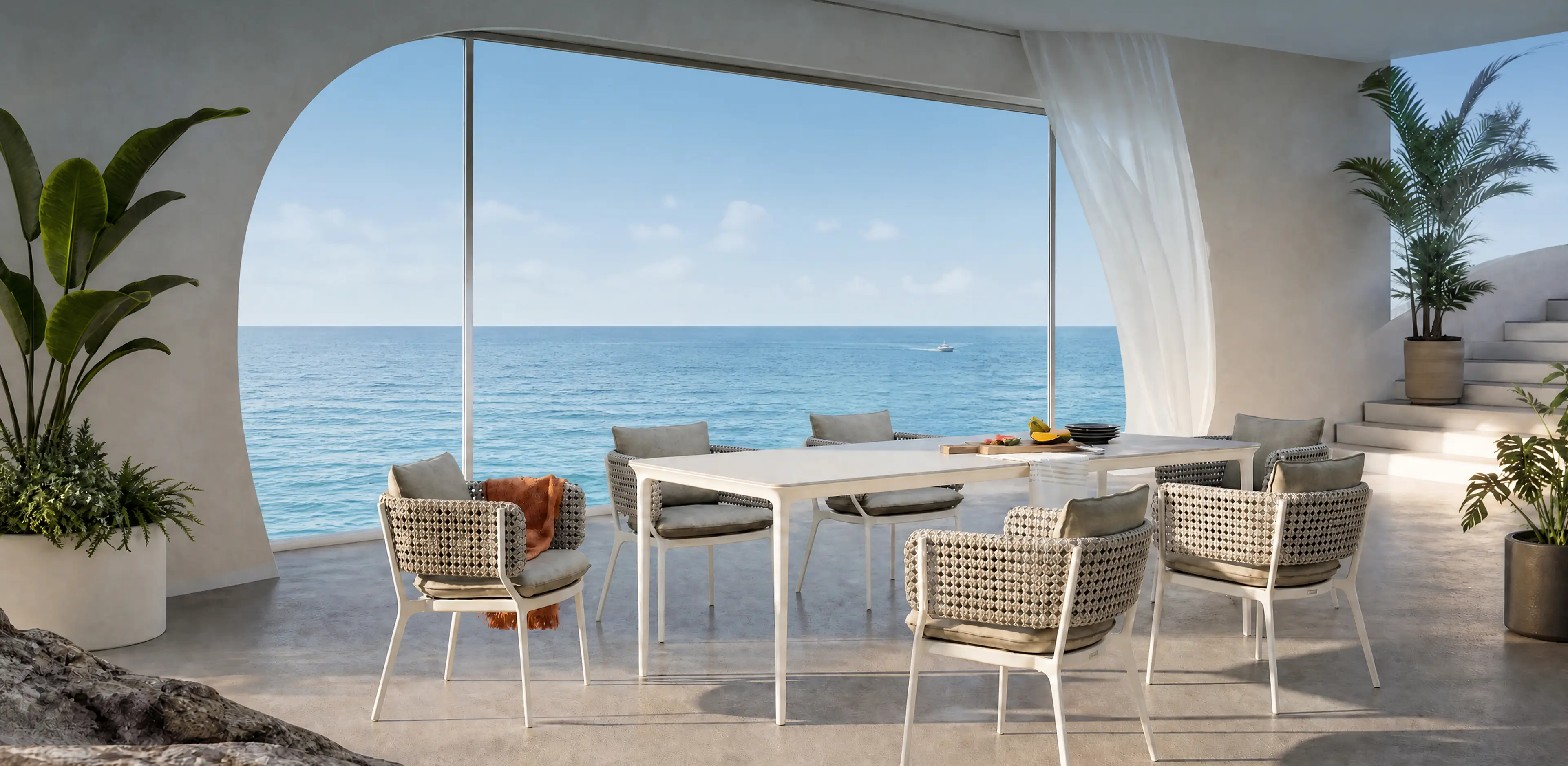 Premium outdoor seating in a garden patio setting