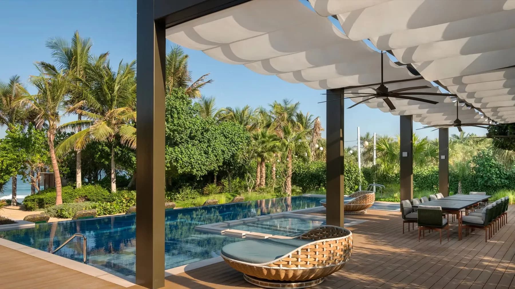 Outdoor dining setting at Banyan Tree Dubai