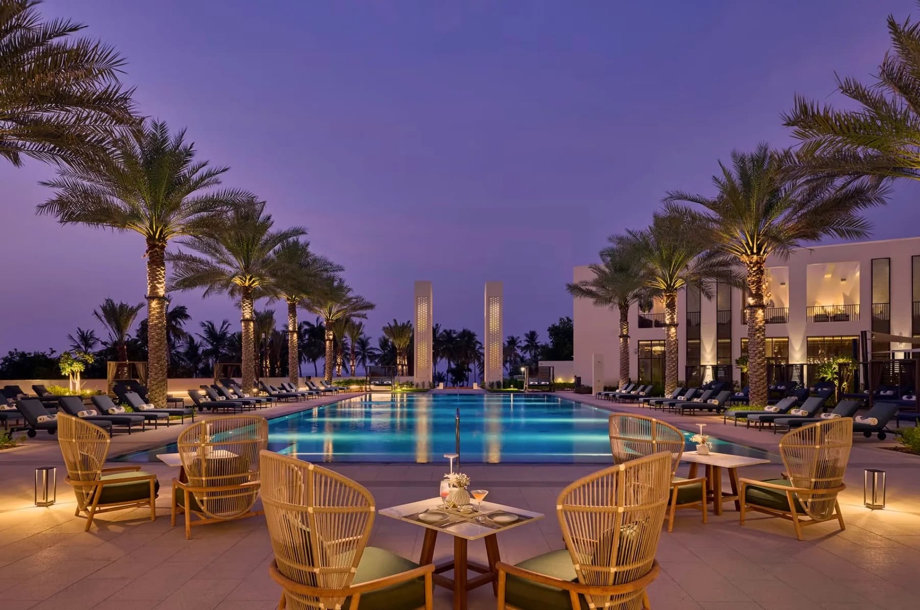 Mandarin Oriental Muscat outdoor seating with sea views