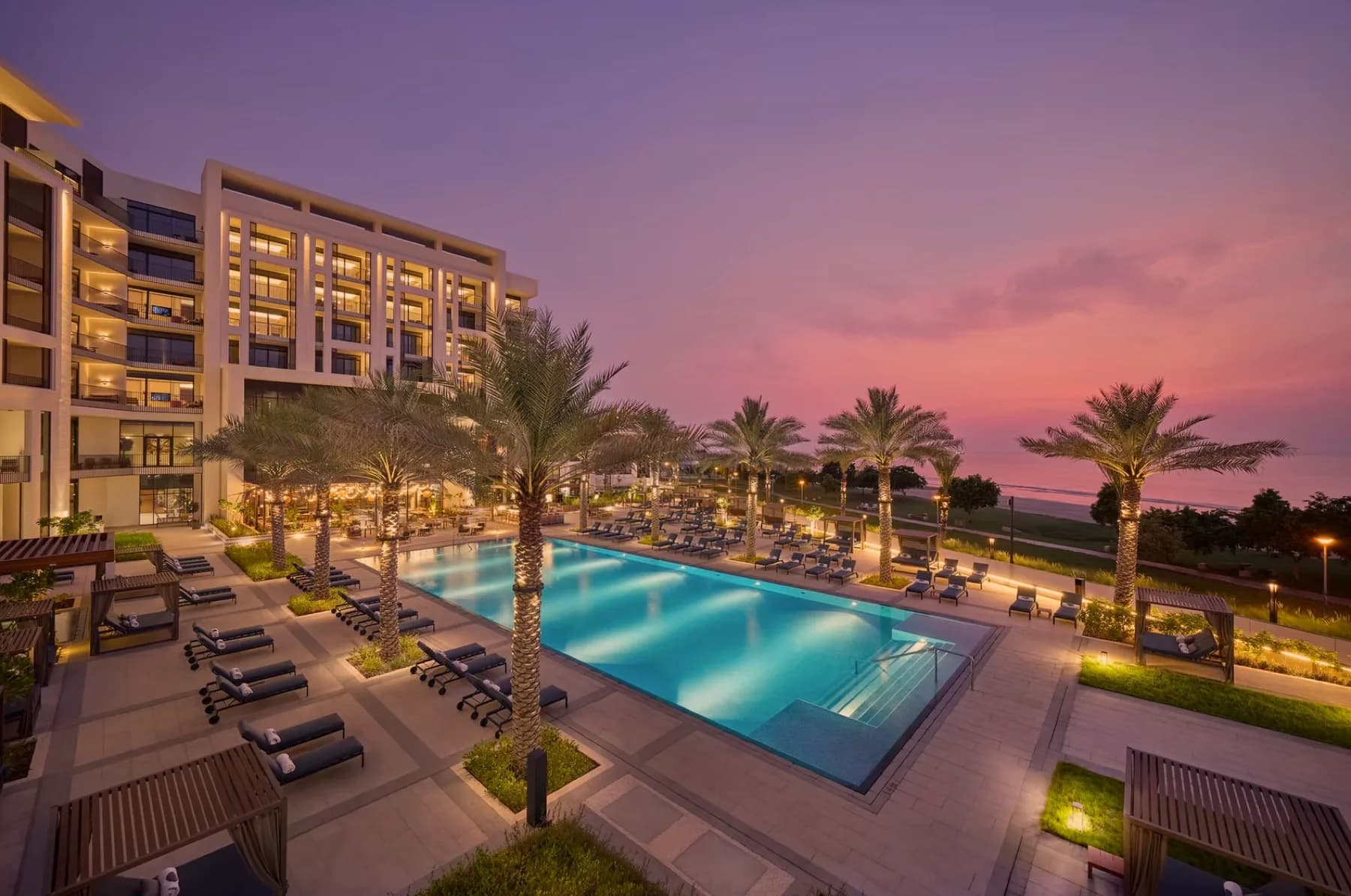Poolside outdoor furniture at Mandarin Oriental Muscat