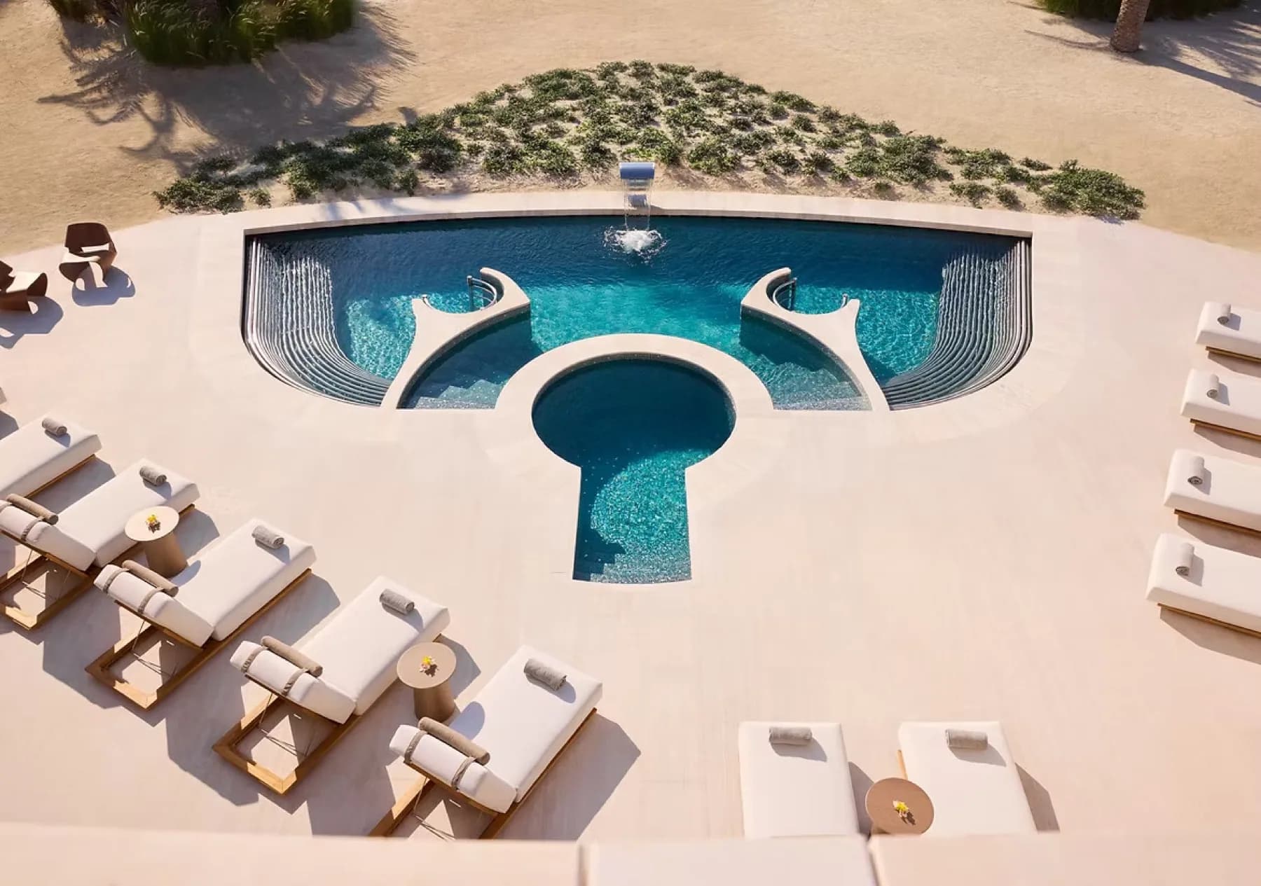 Shebara Resort outdoor seating with coastal views