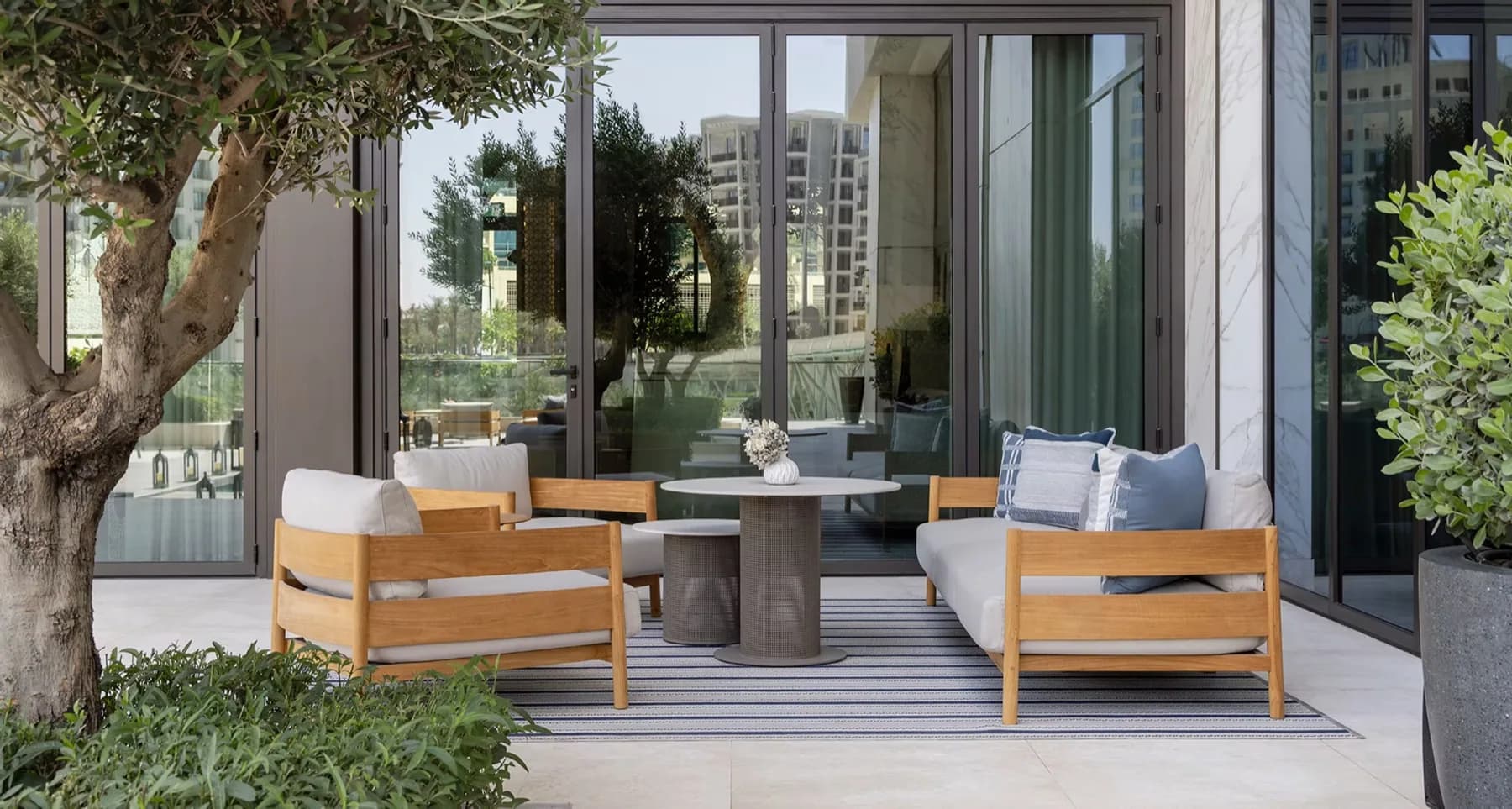 Outdoor lounge at The Palace Hotel Creek Harbour