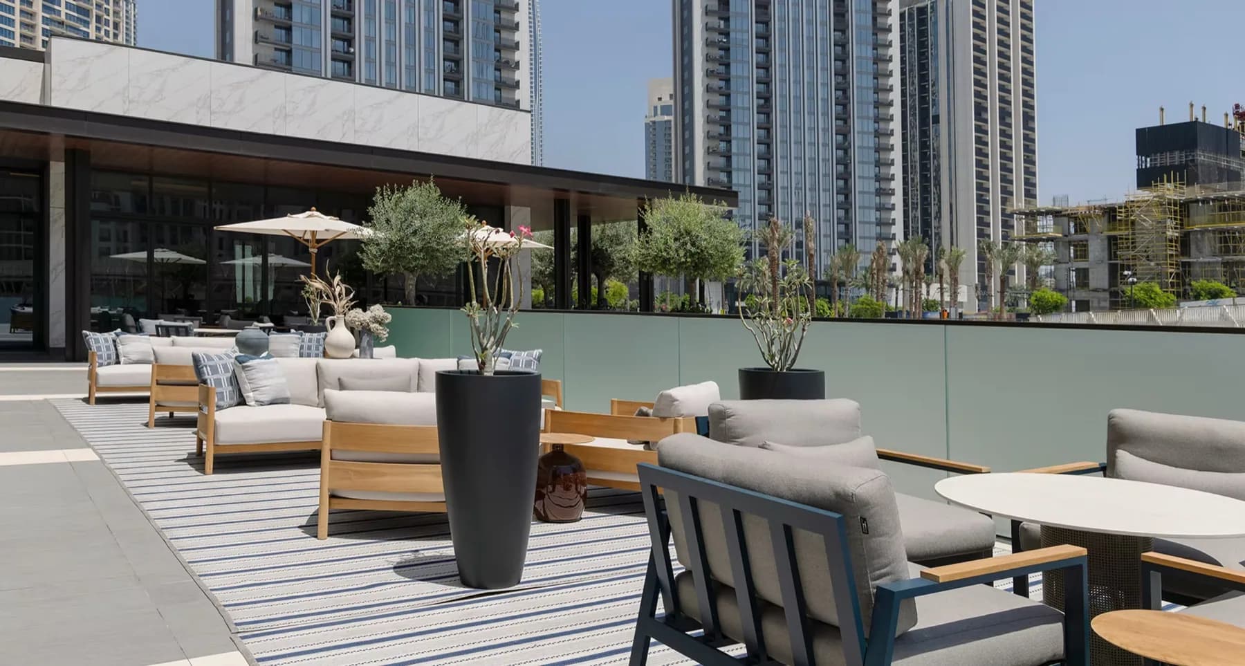 The Palace Hotel Creek Harbour poolside furniture