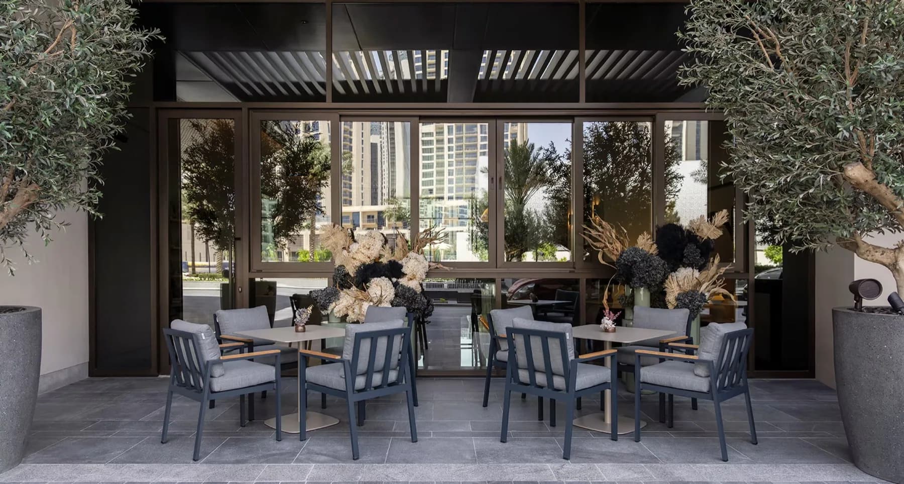 The Palace Hotel Creek Harbour outdoor sofa setting